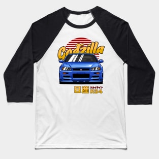 Nissan Skyline R34 GTR Baseball T-Shirt